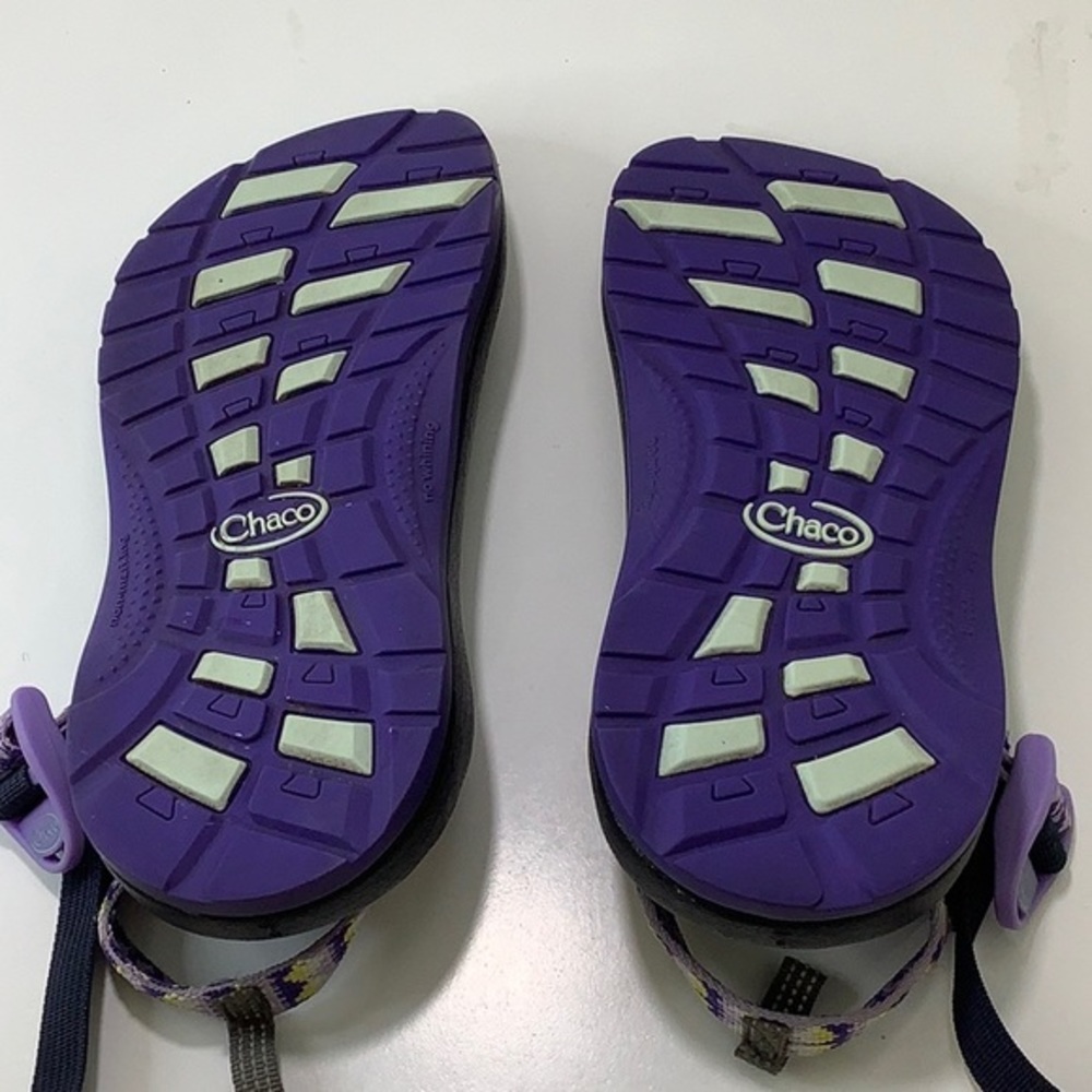 Chaco adjustable Adventure purple yellow hiking Sandals ZX2 size 2 EUC - Picture 4 of 15